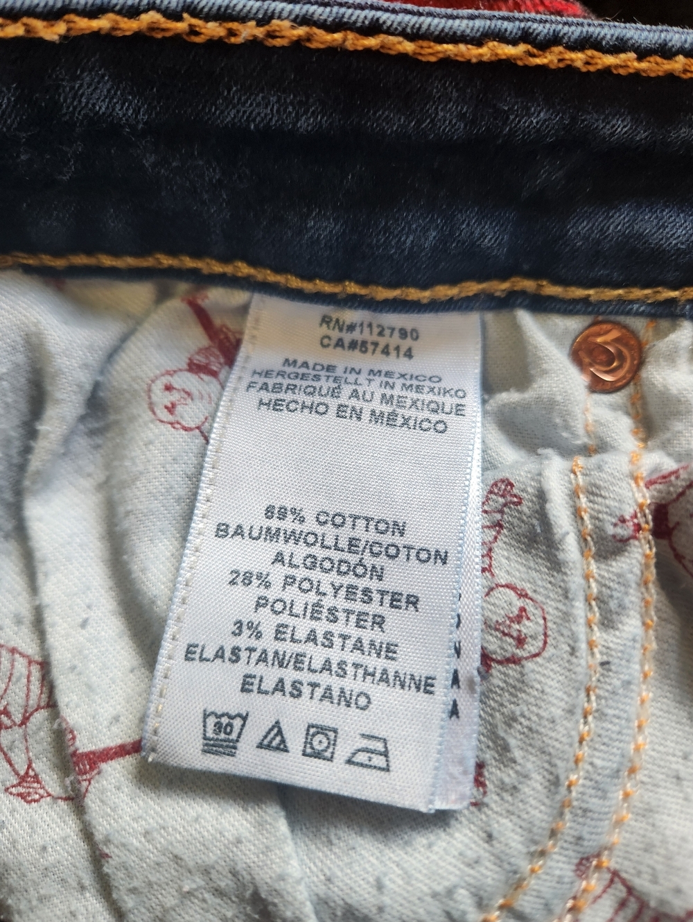 True Religion Curvy Skinny Jeans Dark Wash Horseshoe Super T Stitch 30 Like New - Picture 6 of 12